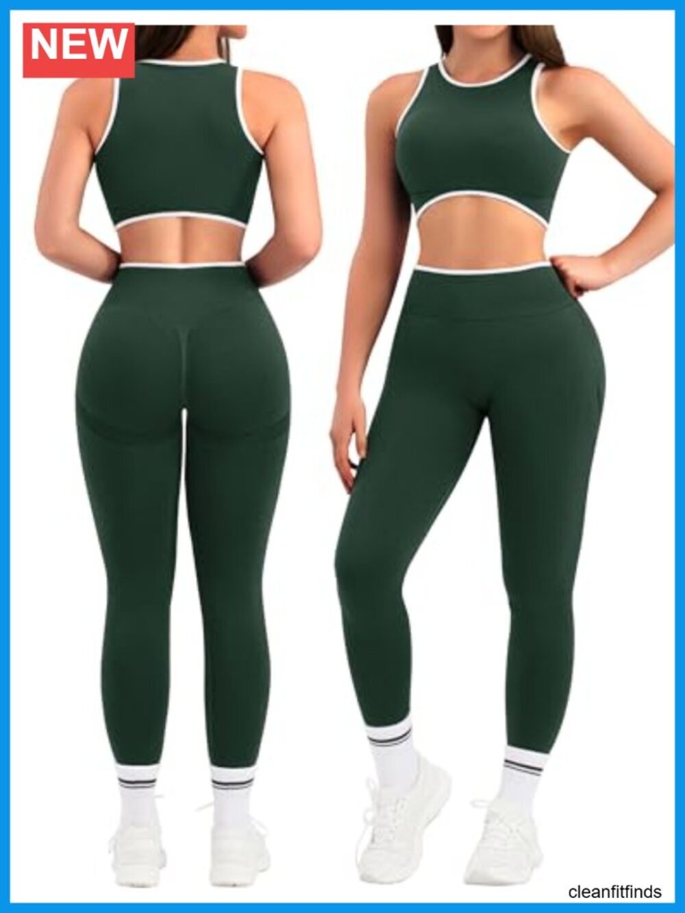Seamless 2-Piece Crop Tank & High Waist Leggings Workout Set